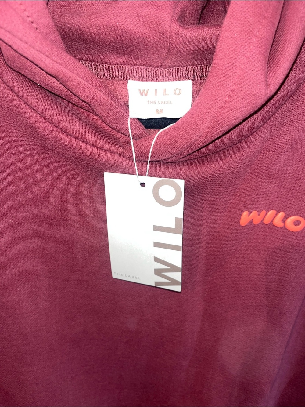 WILO Women's Two-Piece Pajama Set in Burgundy - Picture 3 of 4